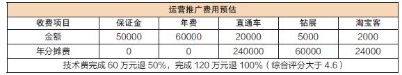 淘宝天猫店铺人力、设备、推广成本预算