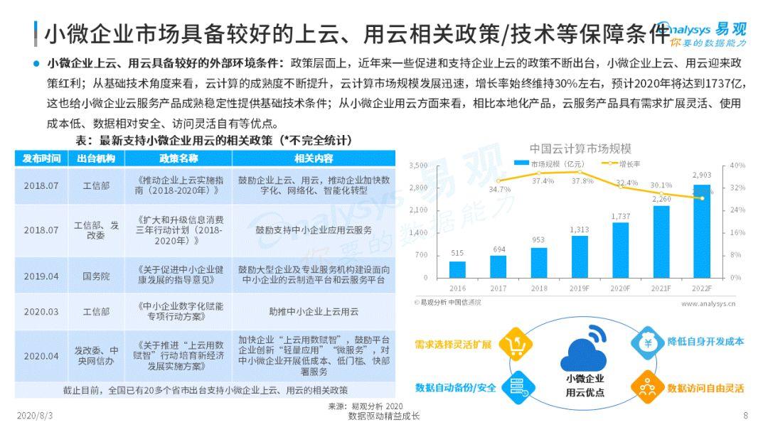 2020中国小微企业云服务市场专题分析